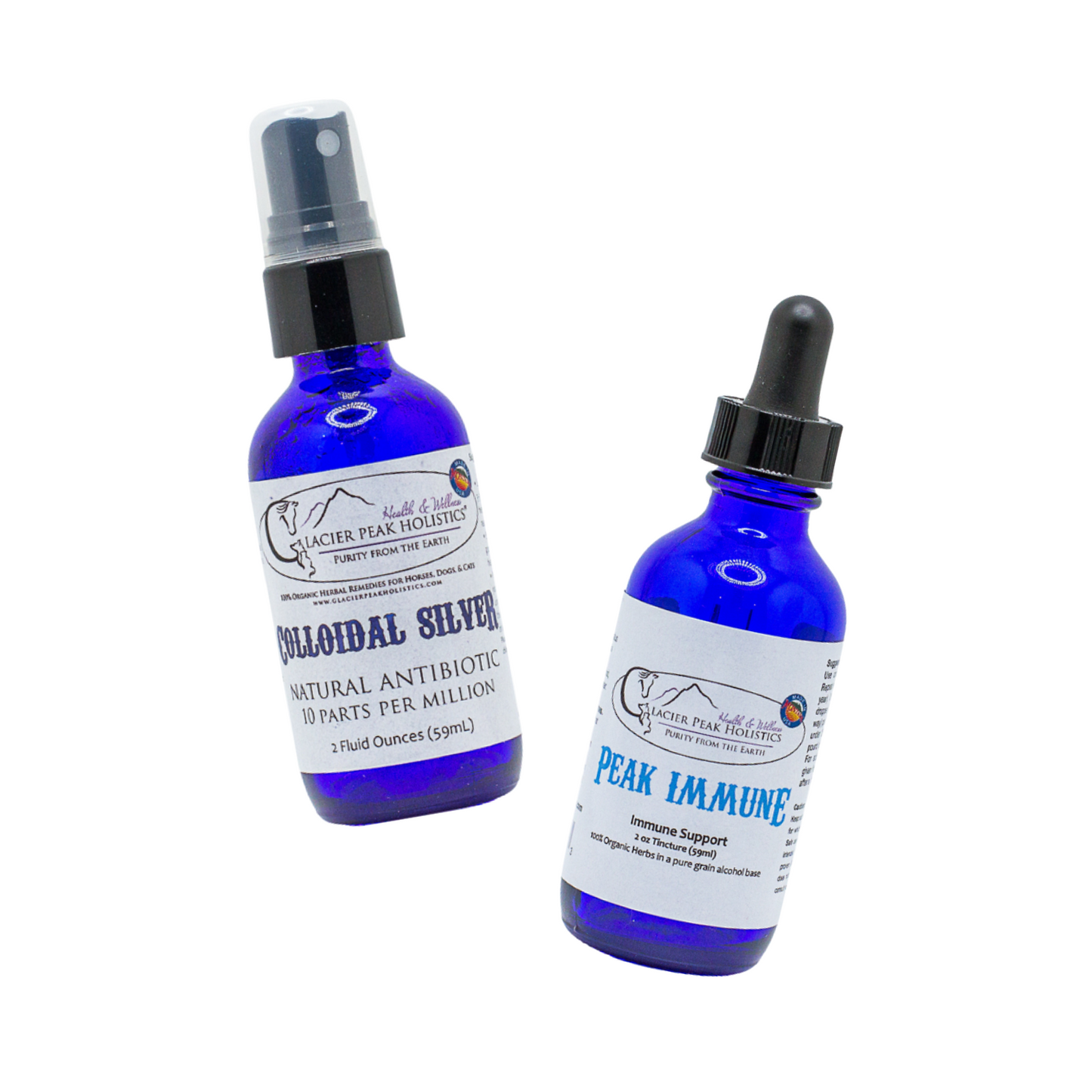 Colloidal Silver 2 oz spray & Peak Immune 2 oz Tincture