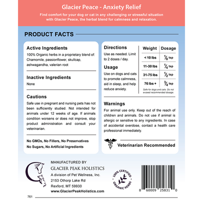 *NEW ITEM* Glacier Peace Anxiety Relief for Dogs and Cats