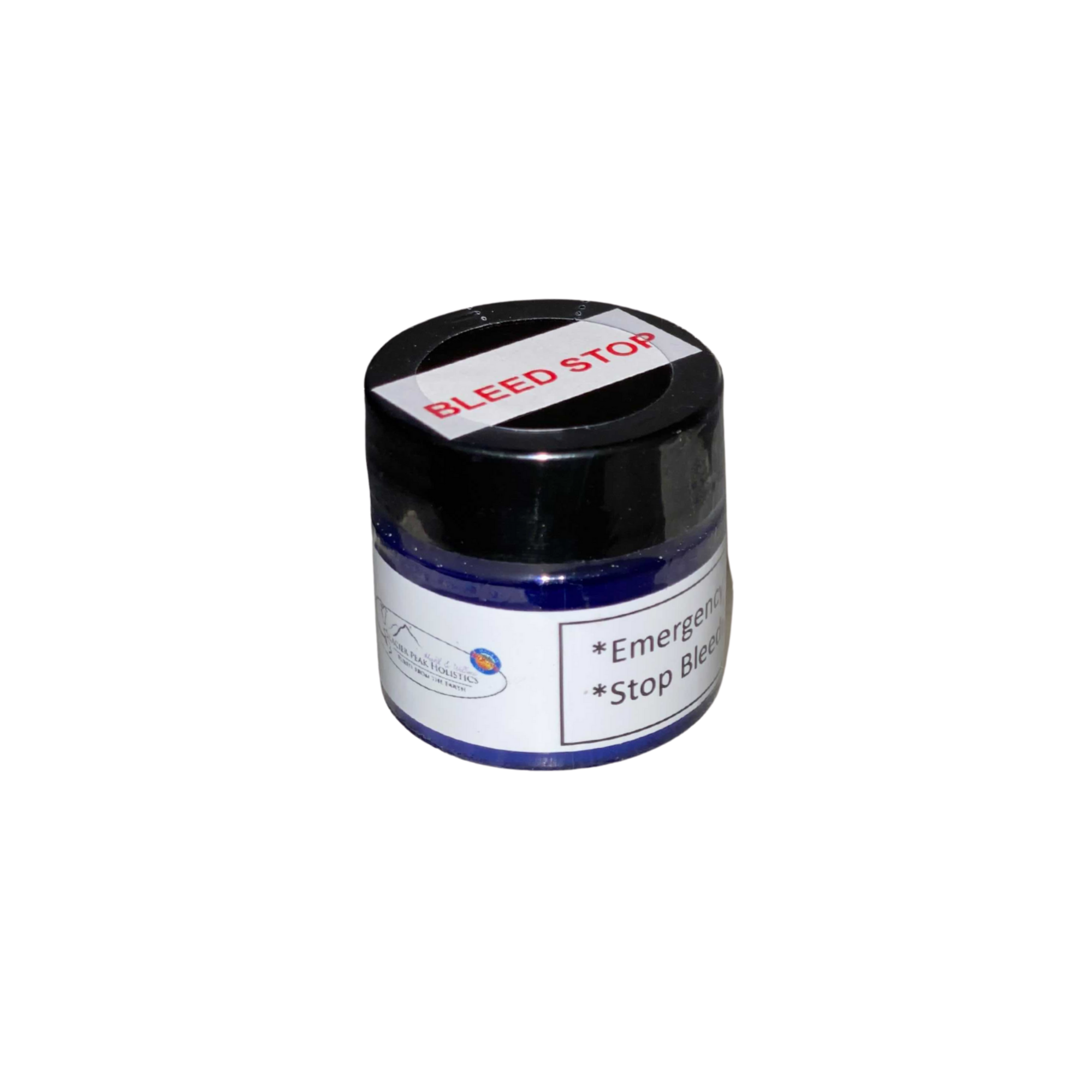 Blue Jar of Bleed Stop from Glacier Peak Holistics 