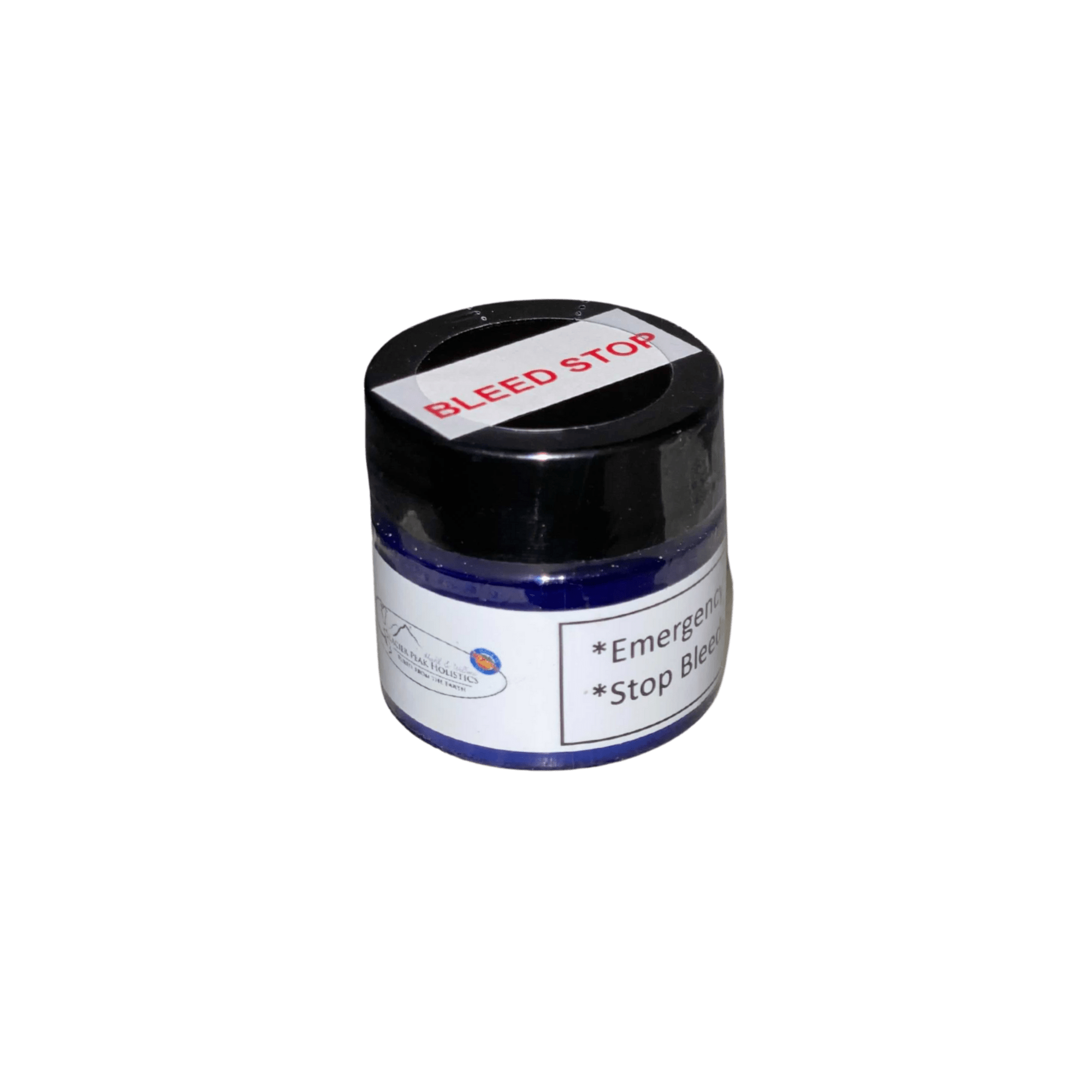 Blue Jar of Bleed Stop from Glacier Peak Holistics 