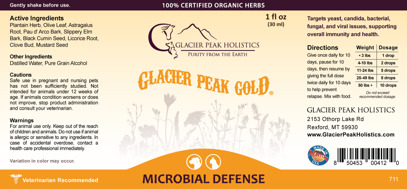 Glacier Peak Gold 1oz Tincture Label