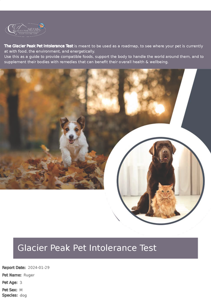 Glacier Peak Pet Intolerance Test