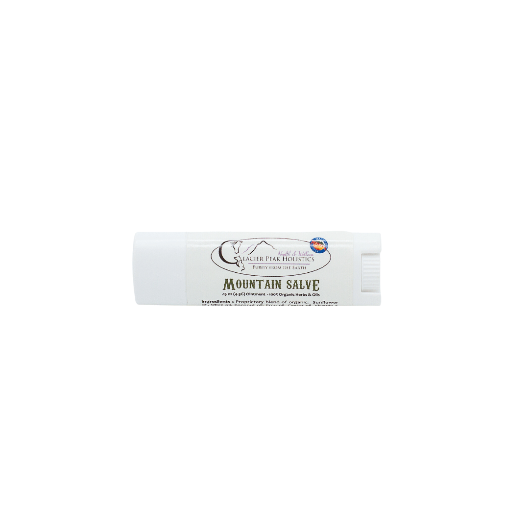Glacier Peak Holistics Mountain Salve for Pets balm tube.
